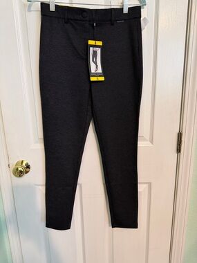 Mario Serrani Black Textured Slim Leg Pants